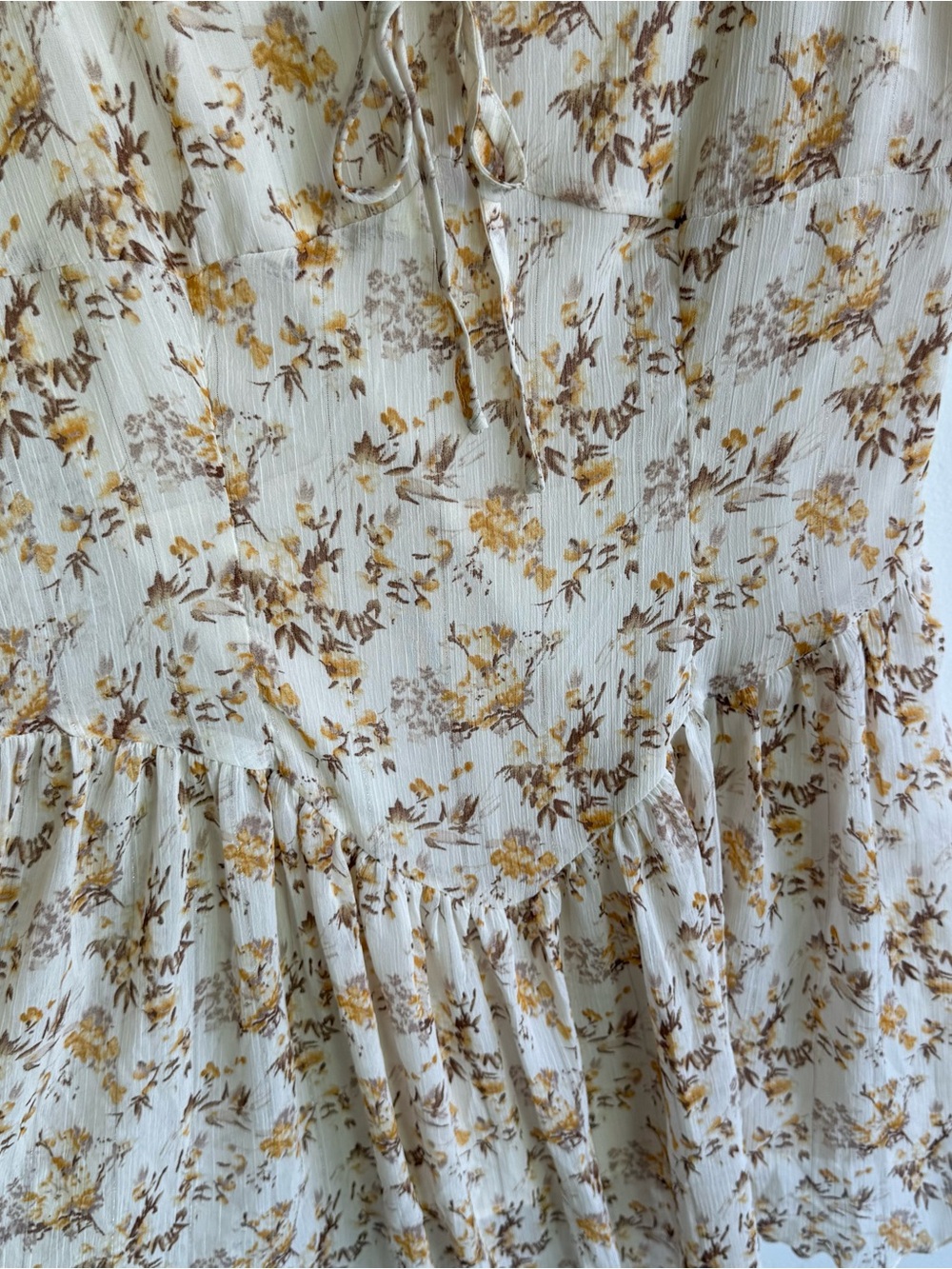 Cider Ditsy Floral Drop-Waist Cottagecore Fairy Mini Dress size Medium - Picture 3 of 6